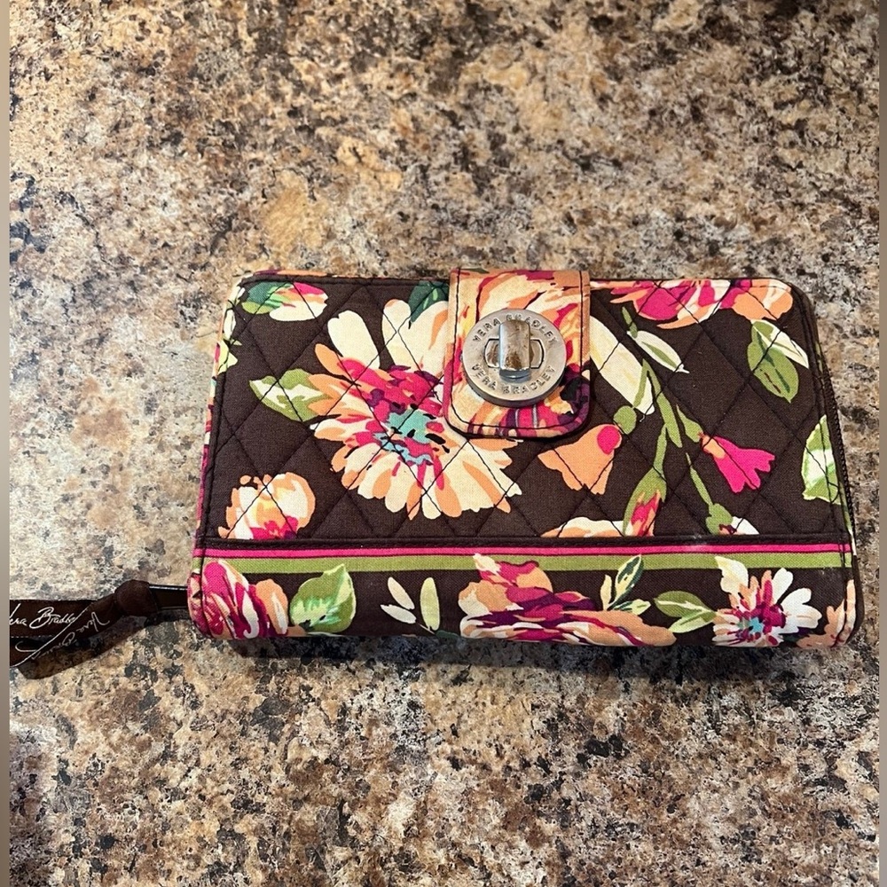 Vera Bradley Brown Floral Print Wallet